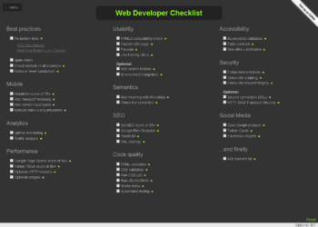 Web Developer Checklist | Web development design, Web development ...